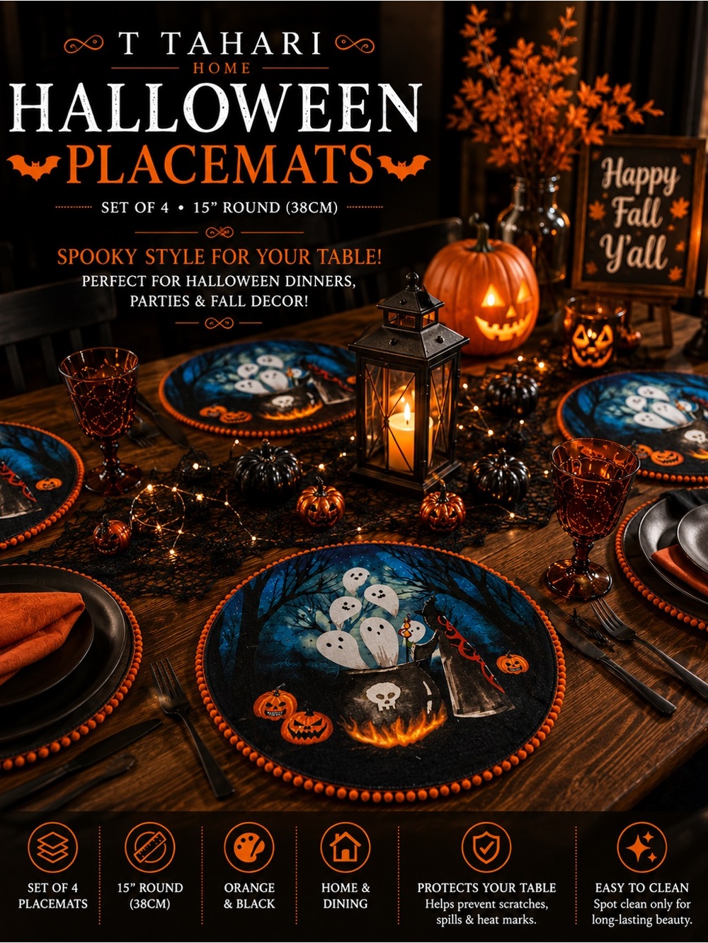 Tahari Halloween Placemats